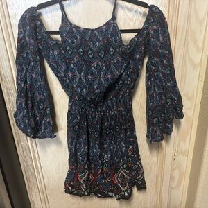 Abercrombie &‎ Fitch Aztec Print Long Flare Sleeve Dress Sz S